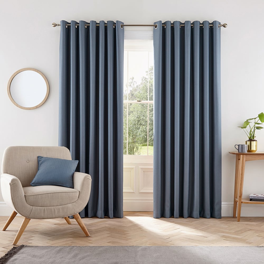 Helena Springfield Eden Blue Lined Eyelet Curtains 168 x 183cm Image 4