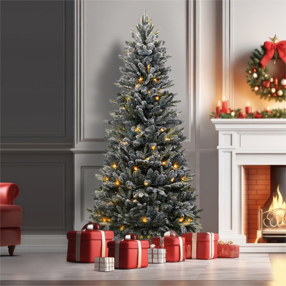 Xmas Haus Pre Lit Frosty Pine Artificial Christmas Tree 7ft Image 2