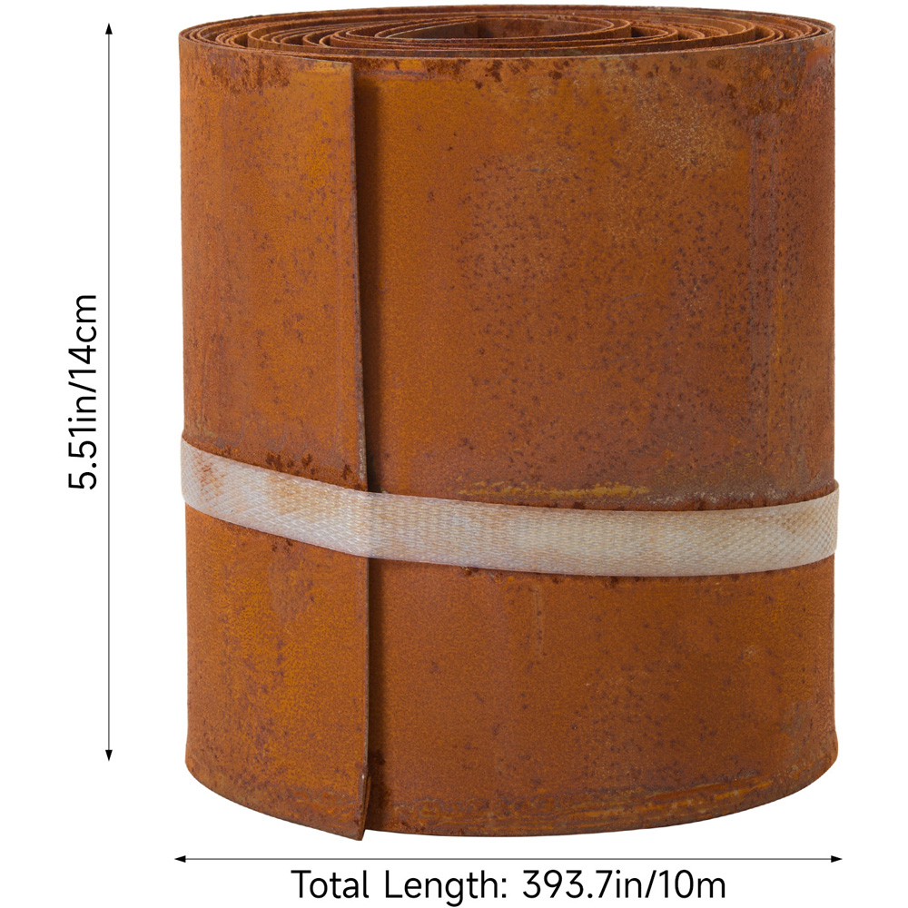 Living and Home 10m x 14cm Brown Metal Flexible Lawn Edging Image 7