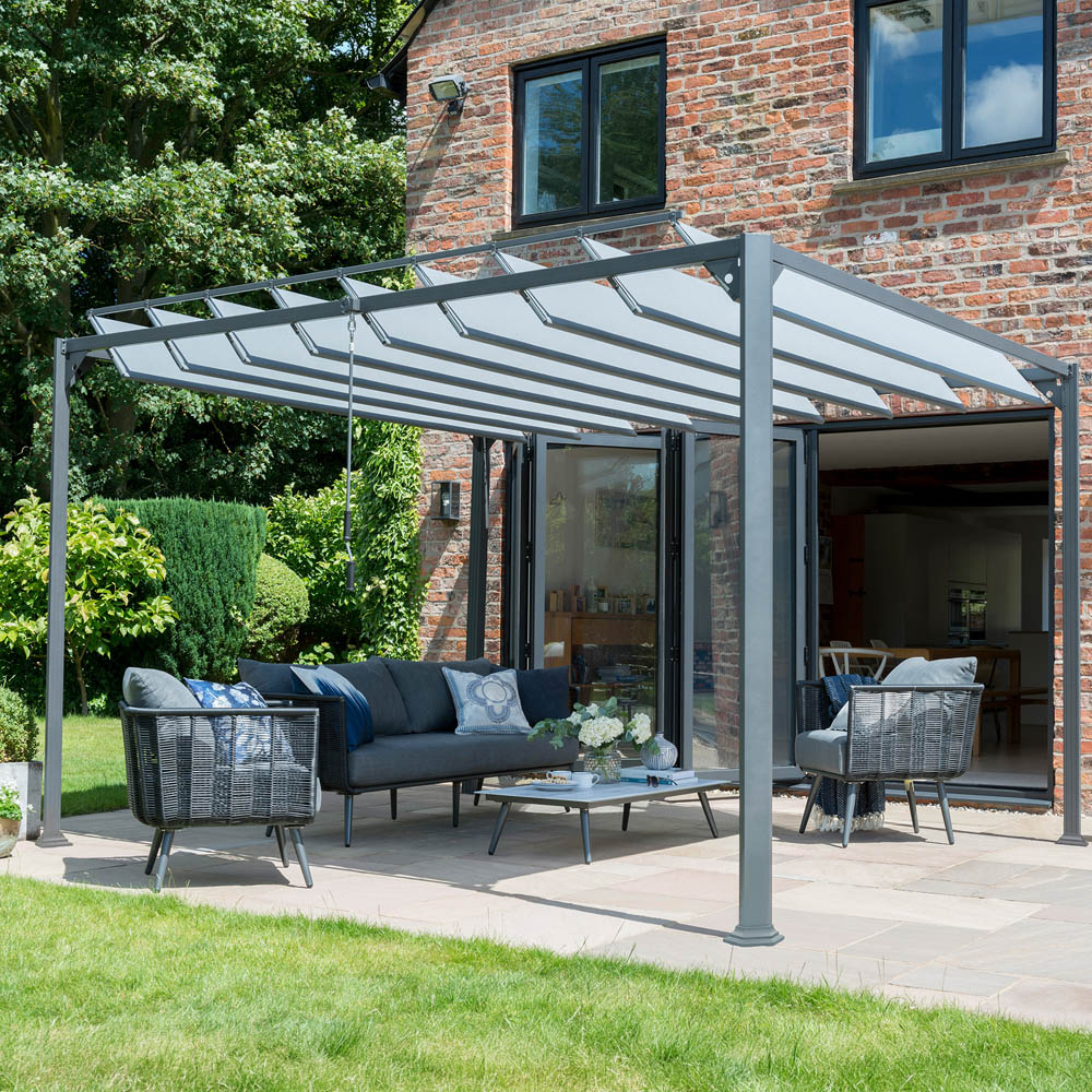 Norfolk Collection Pandora 3 x 3m Multi-Directional Leaf Roof Gazebo with Handle Image 8