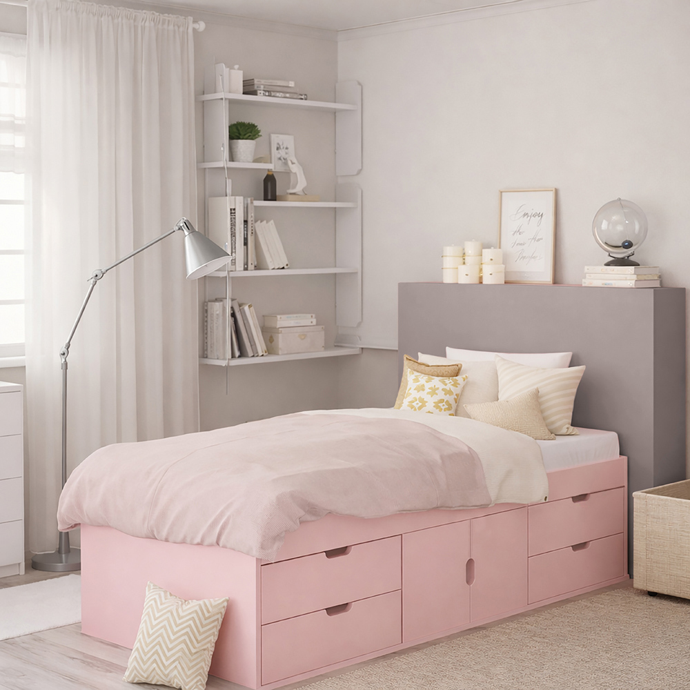 Kidsaw Captains Single Pink Cabin Bed with Storage Image 4
