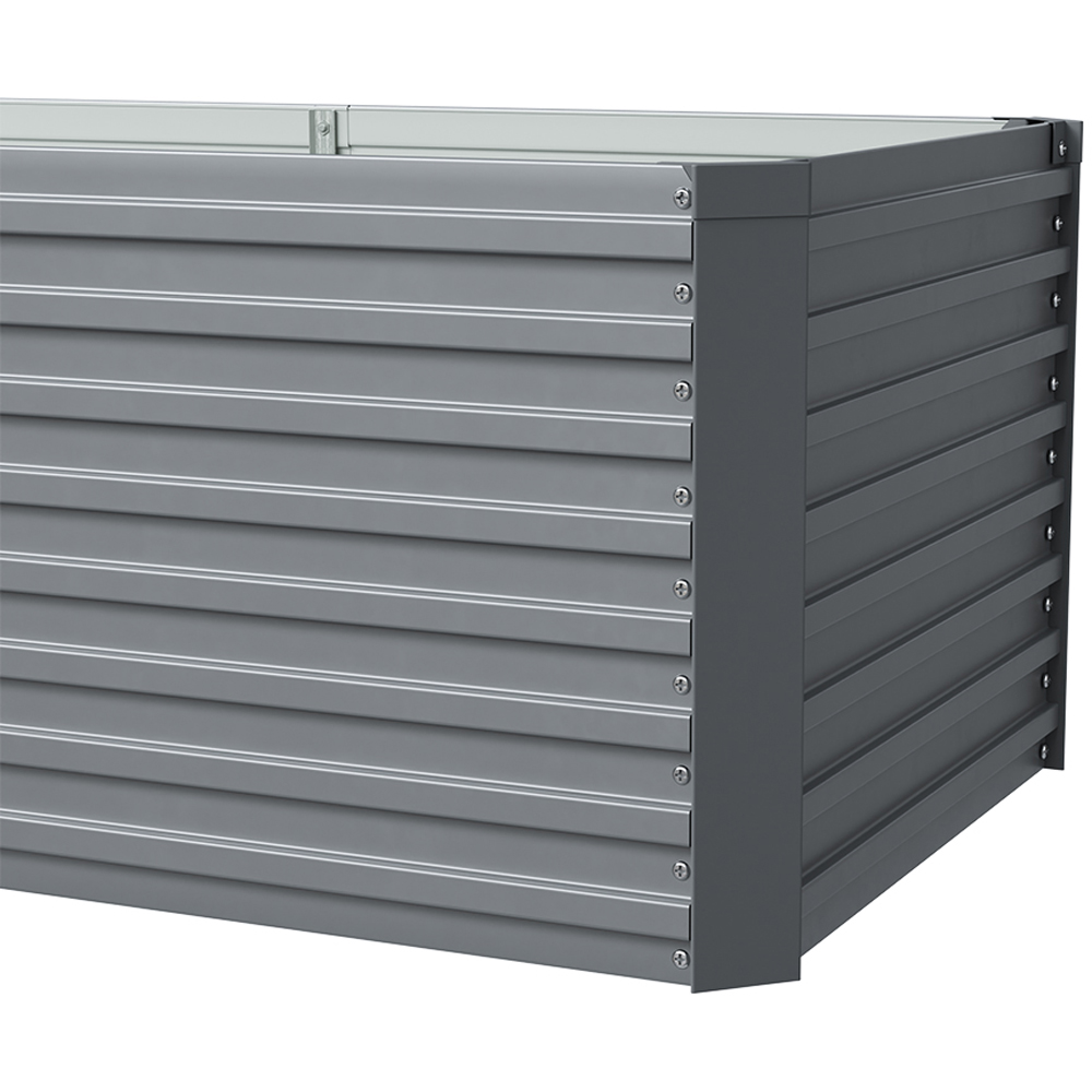Living and Home Grey Large Rectangular Galvanised Steel Raised Garden Bed 160 x 80cm Image 5