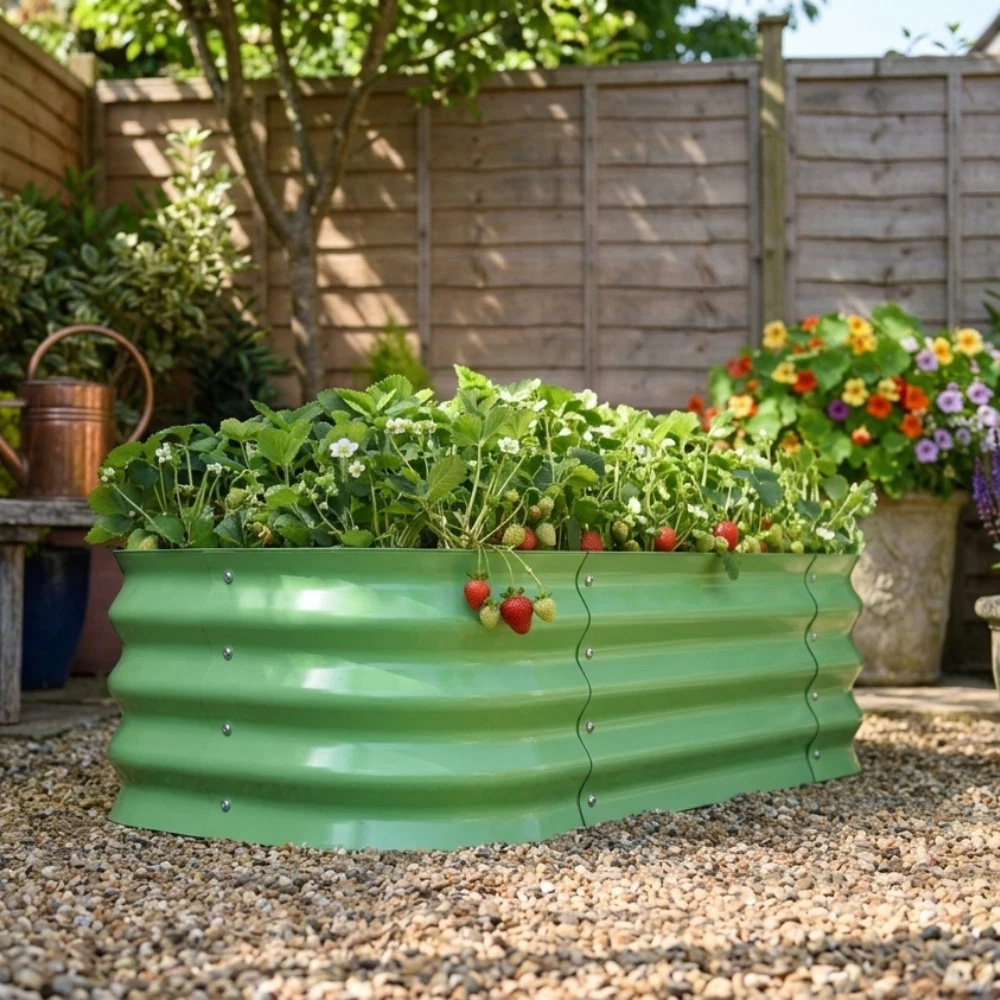 Garden Gear Green Metal Raised Bed 120 x 60 x 30cm 2 Pack Image 3