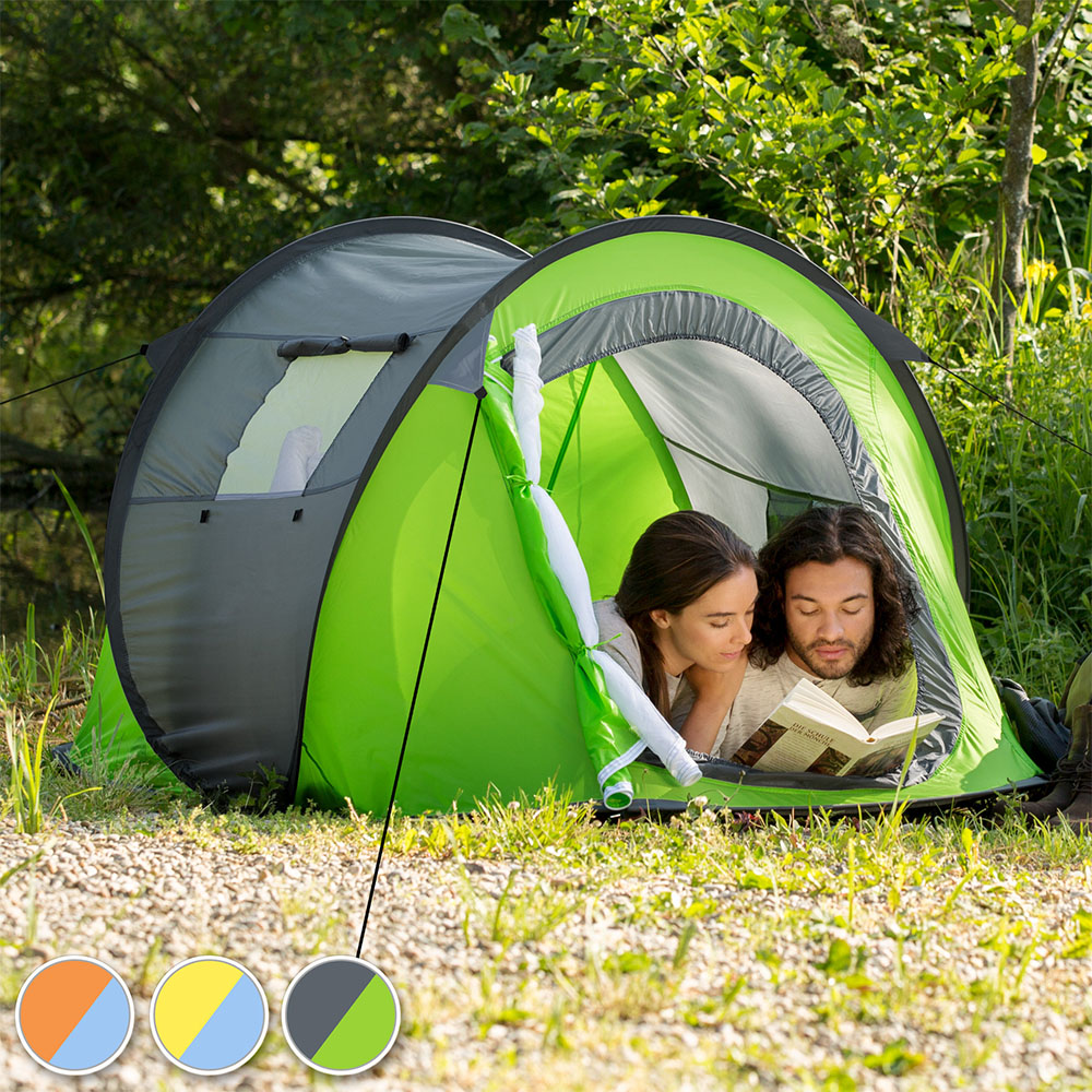 tectake 2 Person Blue and Orange Pop Up Tent Image 5