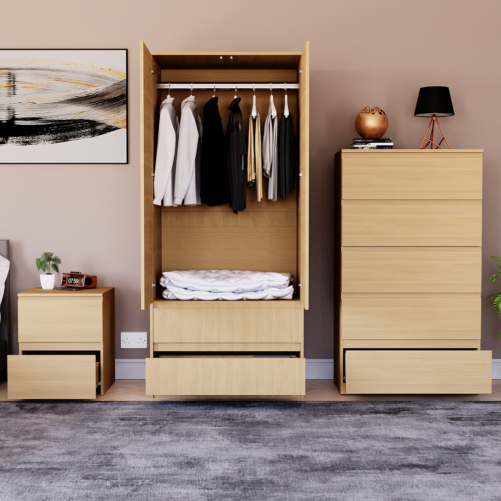 Vida Designs Denver Pine 3 Piece Bedroom Furniture Set Image 2