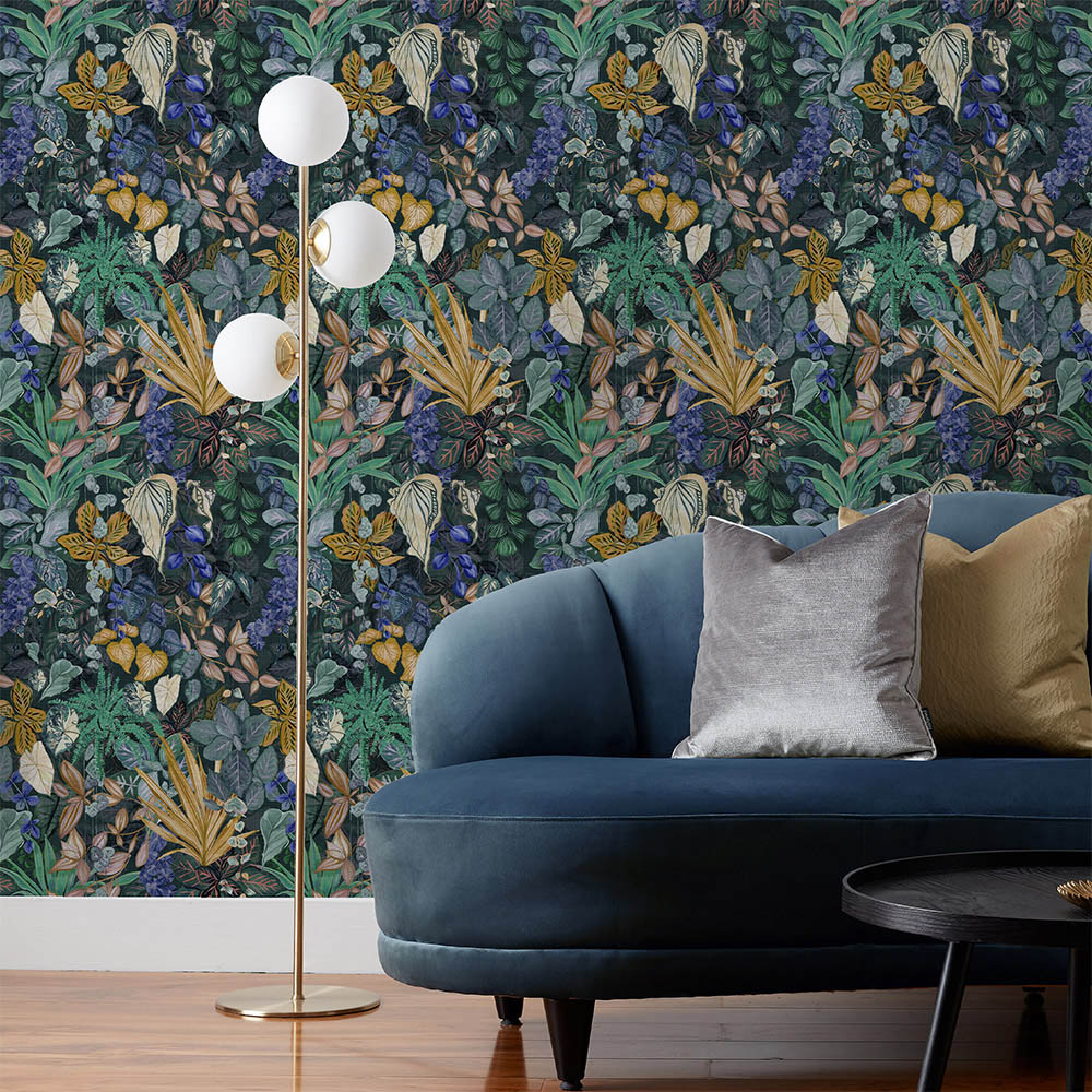 Paoletti Veadeiros Blue Botanical Matte Wallpaper Image 3