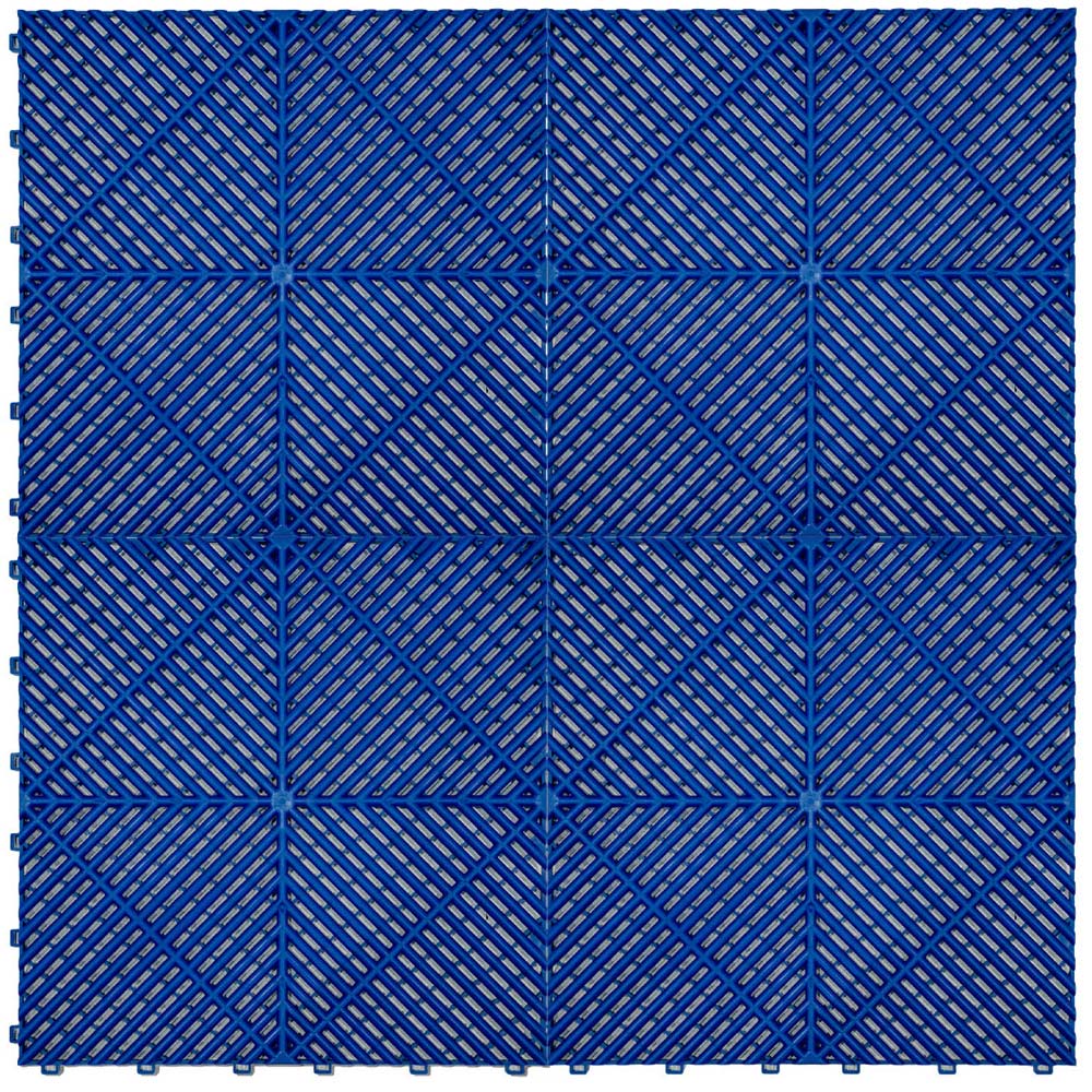 MonsterShop 120 Blue Vented Garage Floor Tiles with Edges and 14 Hexagon LED Light Image 4