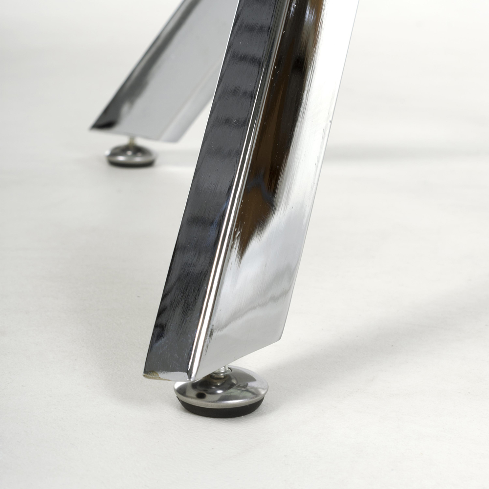wilko Monaco Chrome and White Marble Glass Console Table Image 6