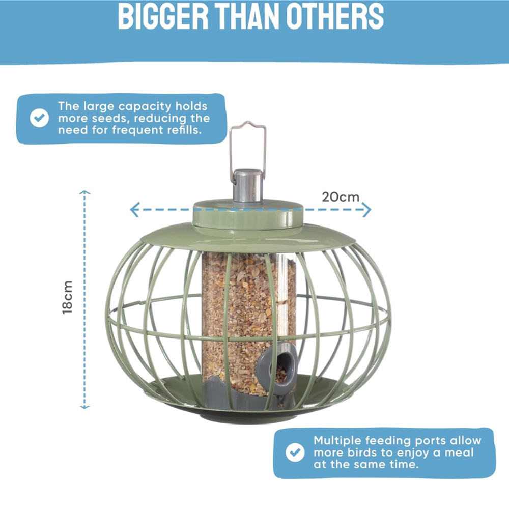 Happy Beaks The Nuttery Celadon Green Squirrel-Proof Lantern Seed Feeder Image 4