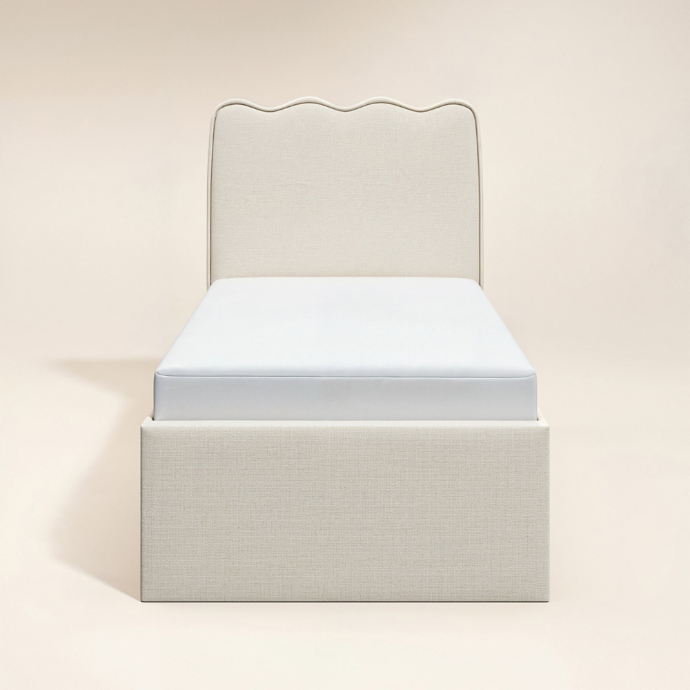 Flair Ellis Single Beige Woven Fabric Bed Frame with Trundle Image 3