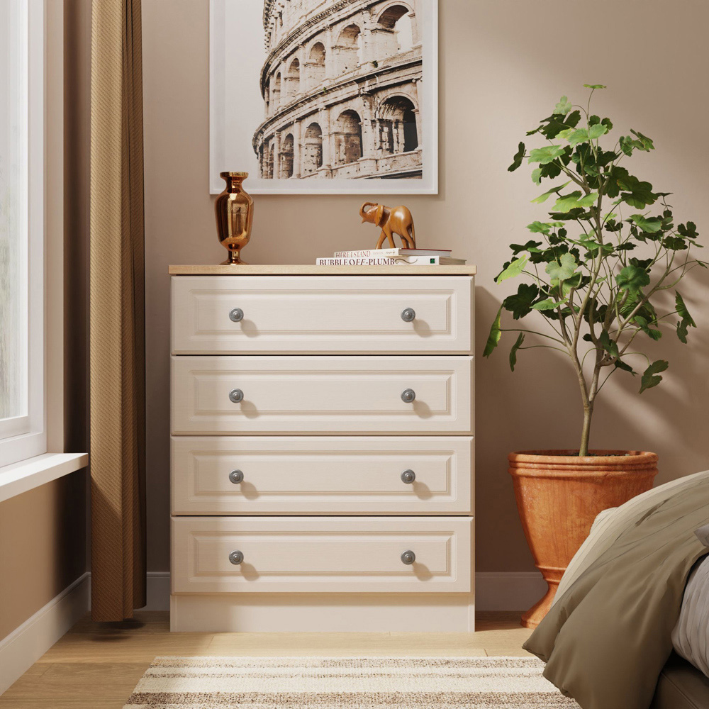 Crowndale Norfolk 4 Drawer Kashmir Ash and Bardolino Oak Chest of Drawers Ready Assembled Image 7