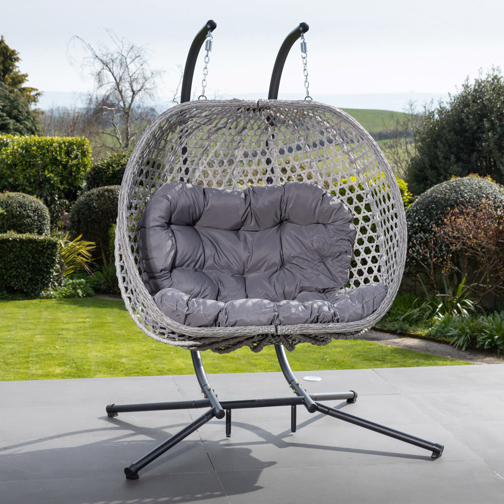 Artemis Beauchamp 2 Seater Dark Grey Swinging Garden Seat Image 2