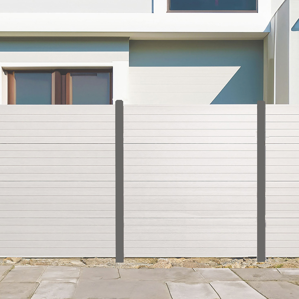 Endurofence White Woodgrain 1830 x 2000mm Multi Rib Maintenance Free Fence Panel  Image 4