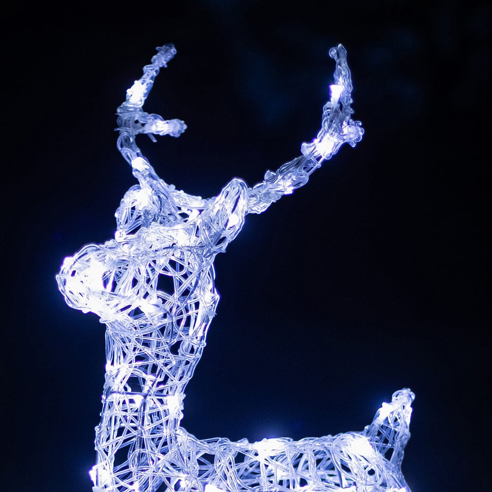 The Christmas Centre 90 LED Soft Acrylic Light-Up Small Stag Reindeer 60cm Image 4