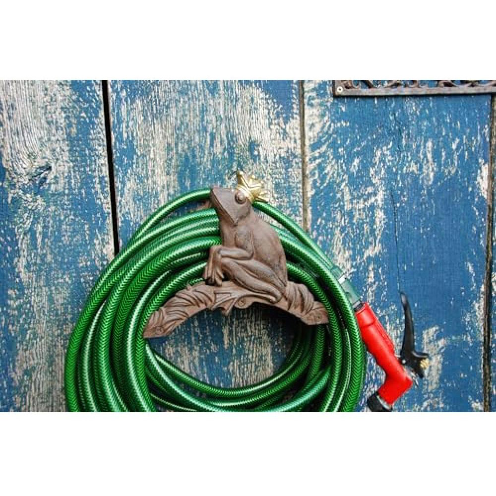 Fallen Fruits Antique Rust Frog King Hose Holder Image 2