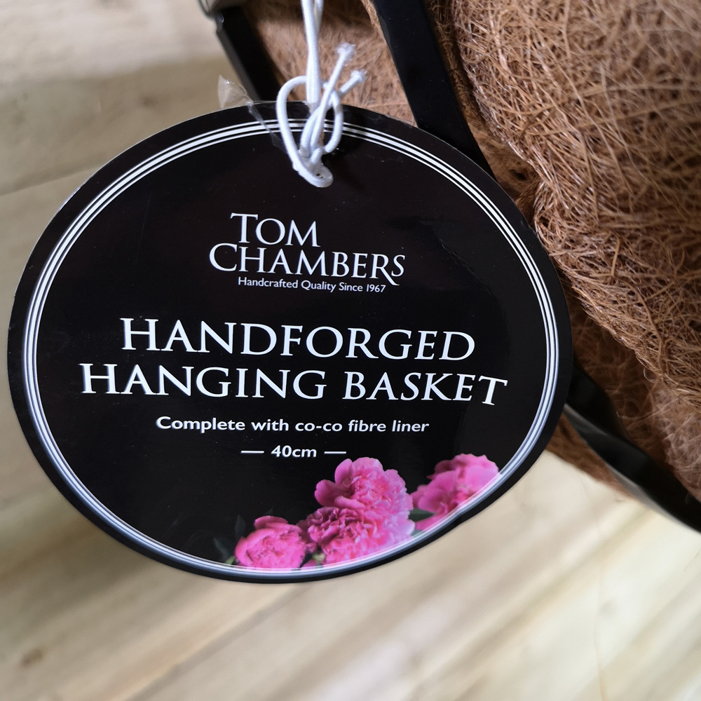 Samuel Alexander Black Heavy Duty Steel Twisted Bar Hanging Basket 40cm Image 6