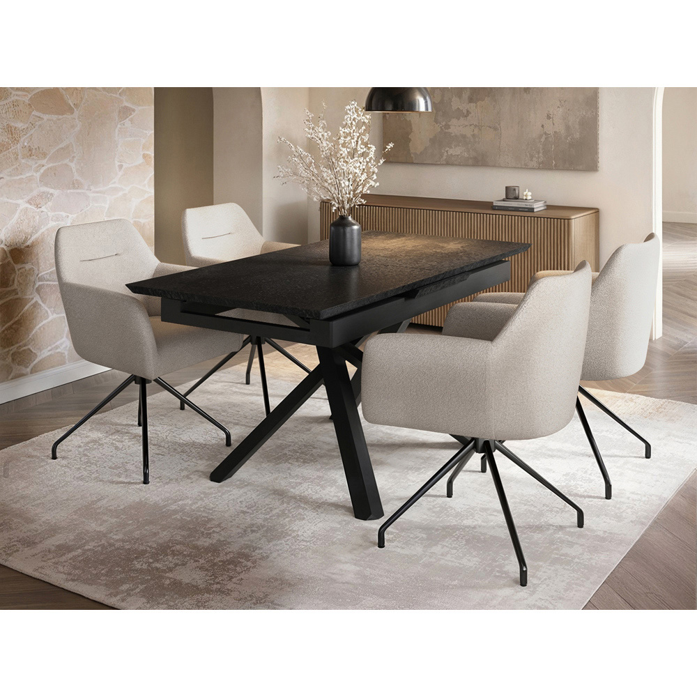 SOLACE+CO Isla Set of 2 Cream Swivel Dining Chair Image 7