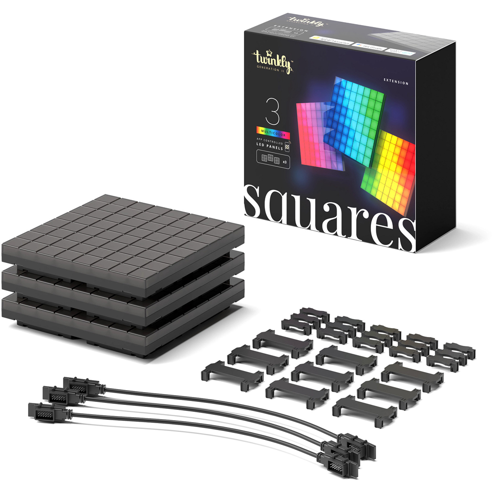 Twinkly Squares 64 RGB LED Smart Panel Light Extension Kit 3 Pack Image 2