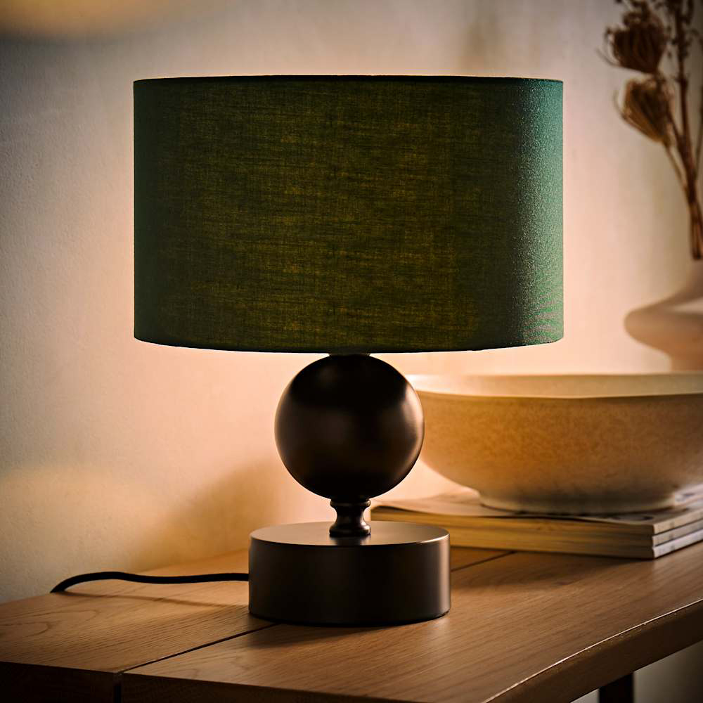 ValueLights Anthony Green Drum Shade Candlestick LED Table Lamp with Bulb Image 2