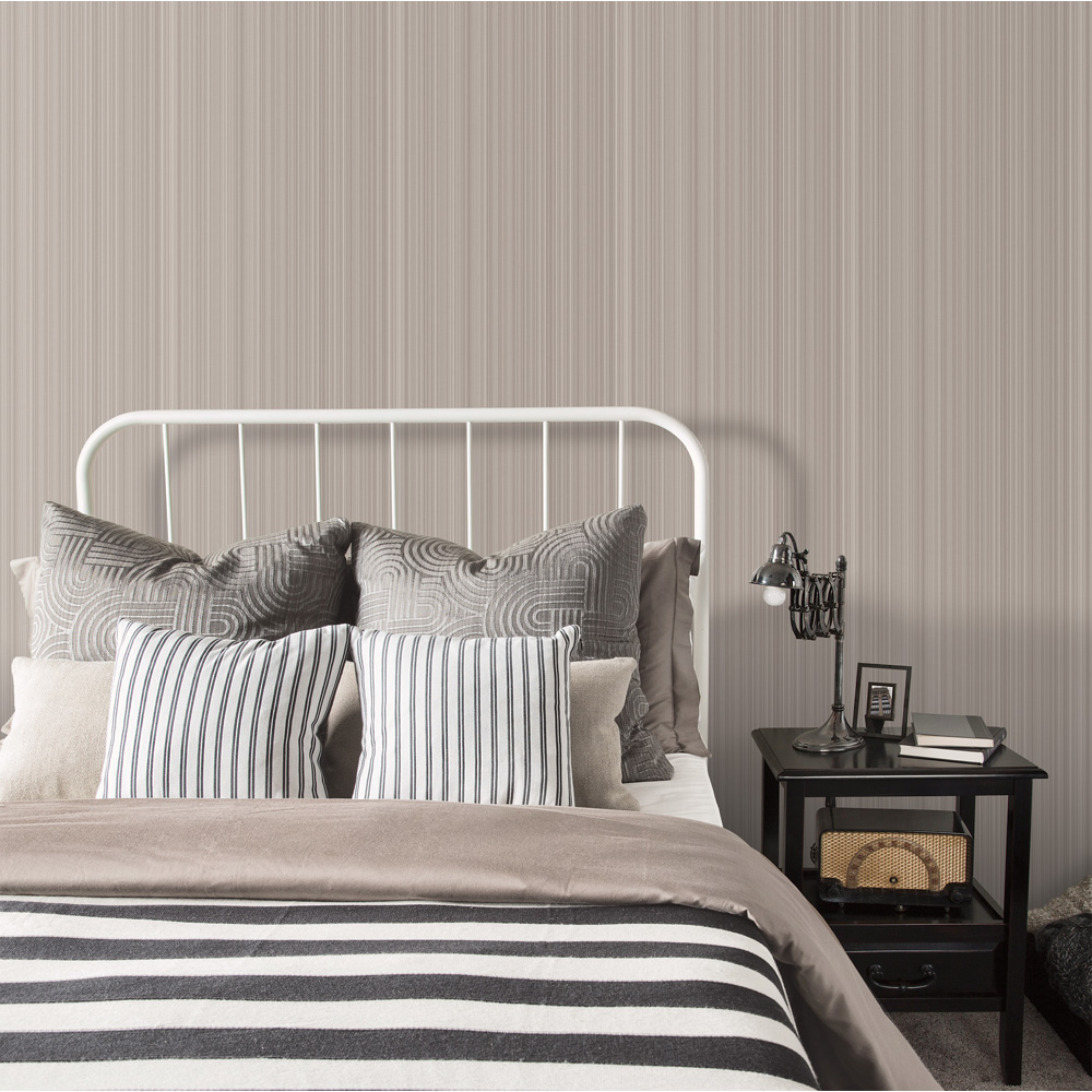 Galerie Natural FX Stripe Brown Wallpaper Image 2