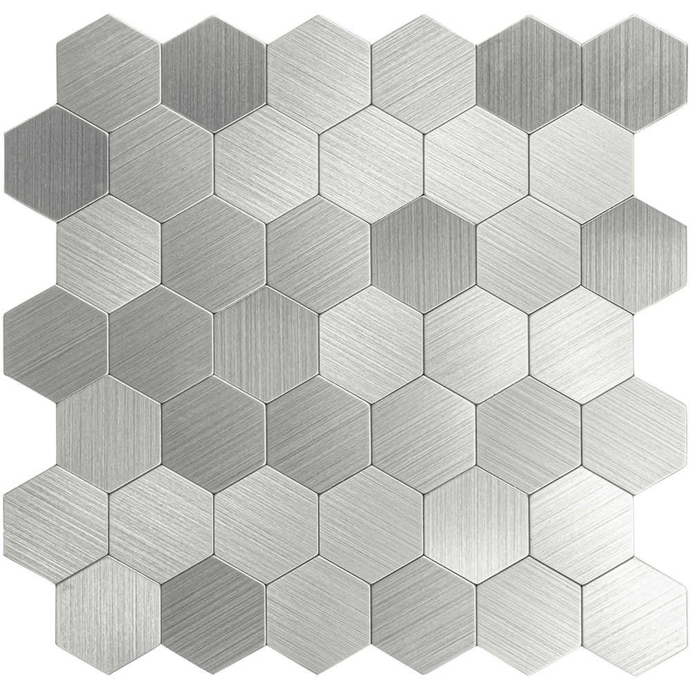 Britwall Large Hexastyle Aluminium Peel and Stick Wall Tile 290 x 288mm Image 2