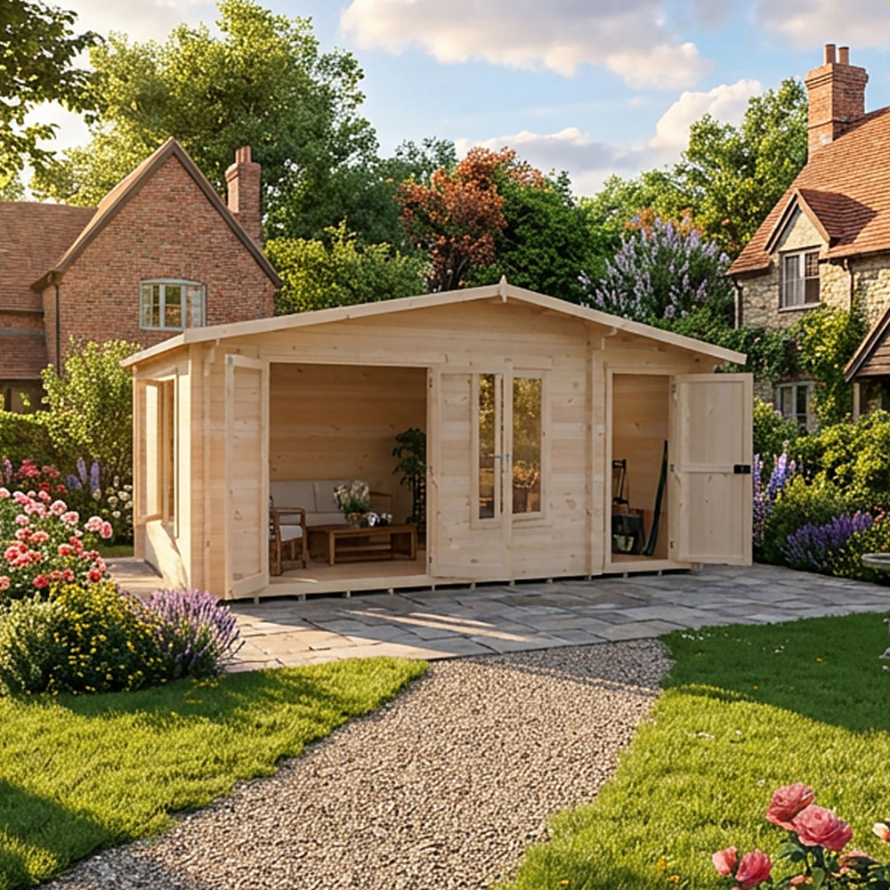 Shire Bourne 16 x 10ft Apex Garden Log Cabin Image 6