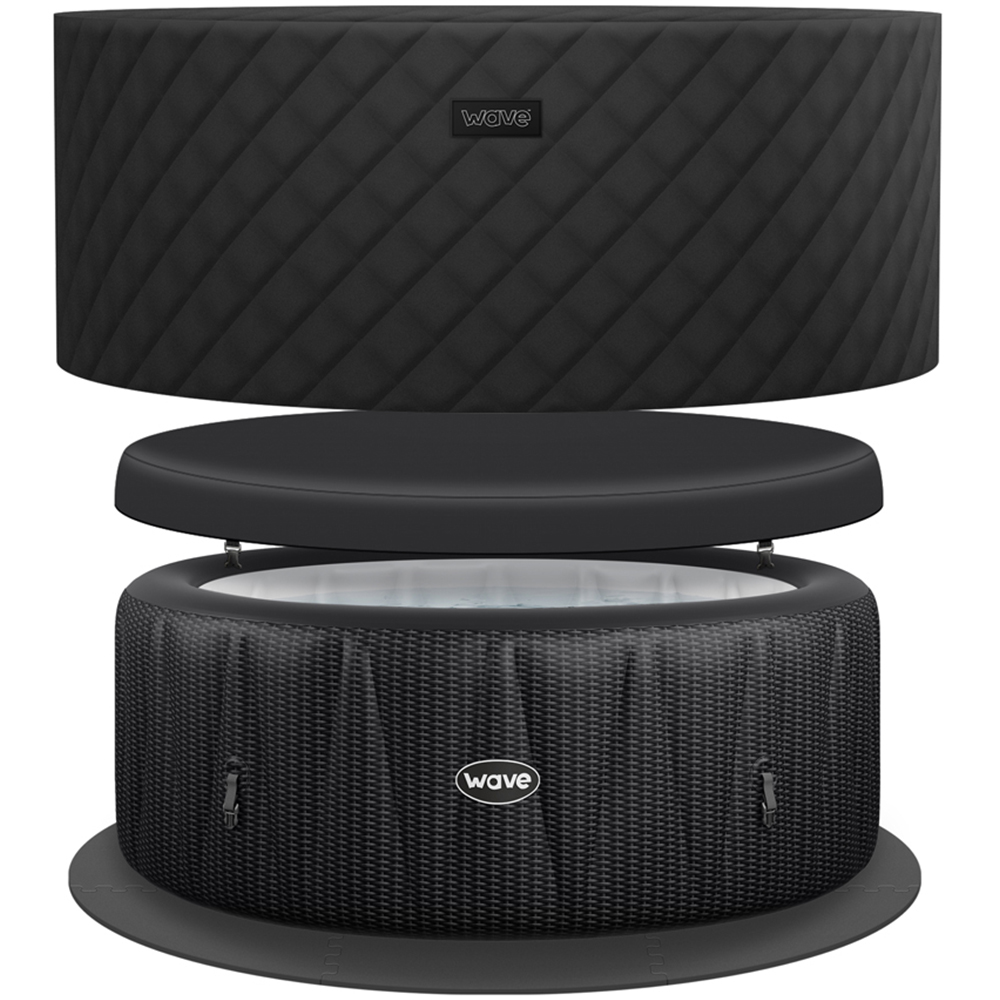 Wave Spas Atlantic 6 Person Slate Rattan Round Inflatable Hot Tub with EnergySave Bundle Image 3