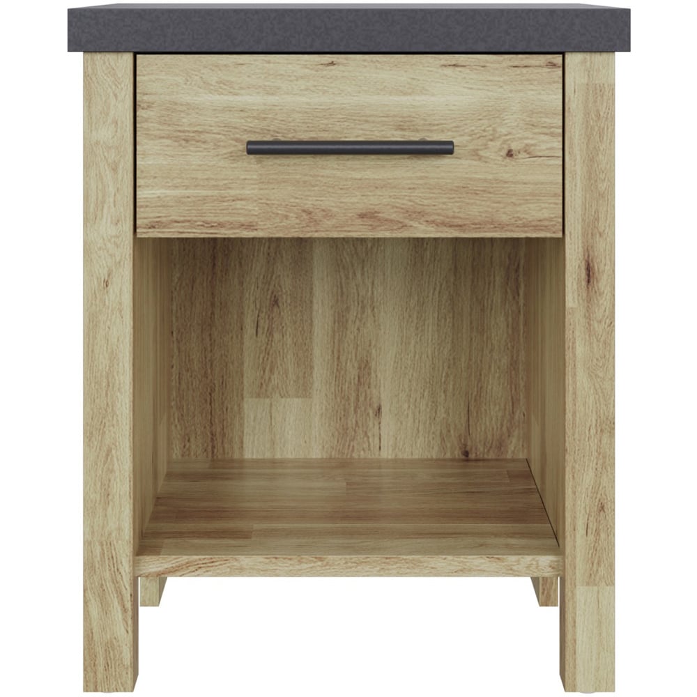 GFW Cascina Single Drawer Single Shelf Oak Bedside Table Image 3