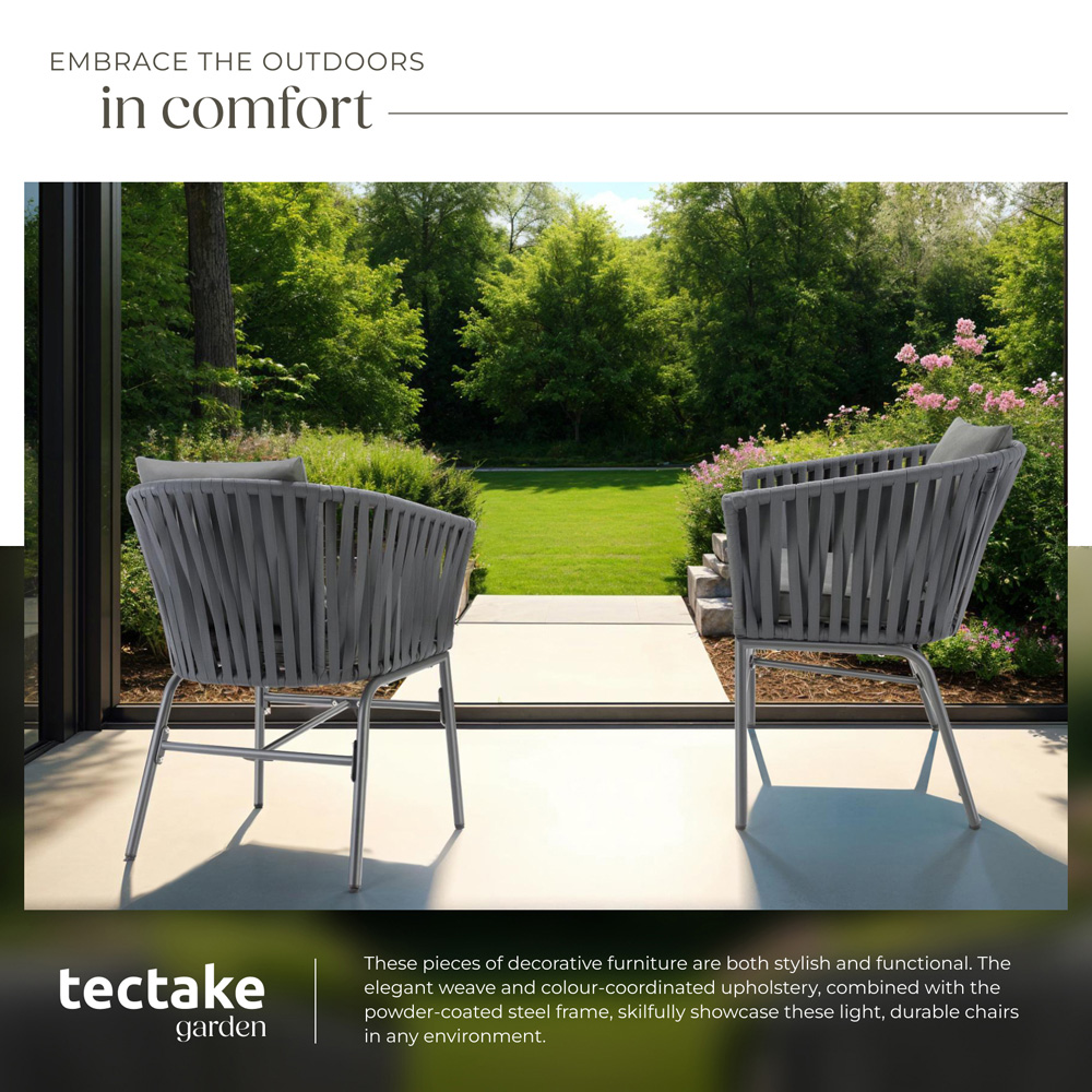 tectake Valeiras Set of 6 Woven Rope Design Accent Chair Image 4