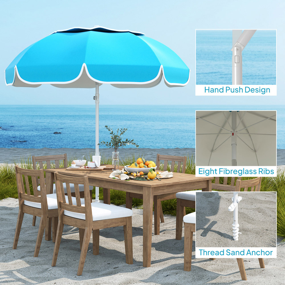 Outsunny Blue Tilting Portable Parasol 1.8m Image 7