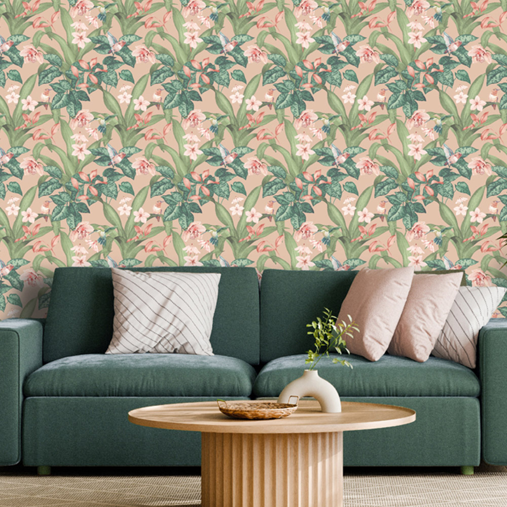 Arthouse Pretty Botanical Soft Pink Wallpaper Image 4