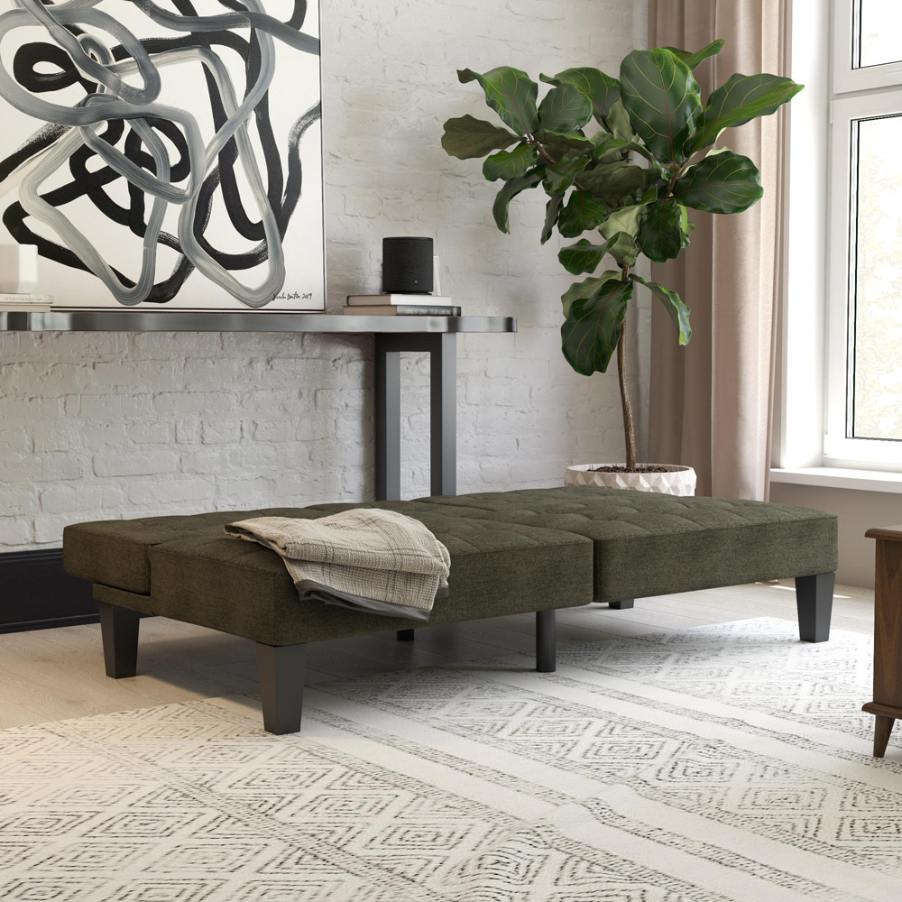 Dorel Adalynn Grey Linen Convertible Futon Image 5