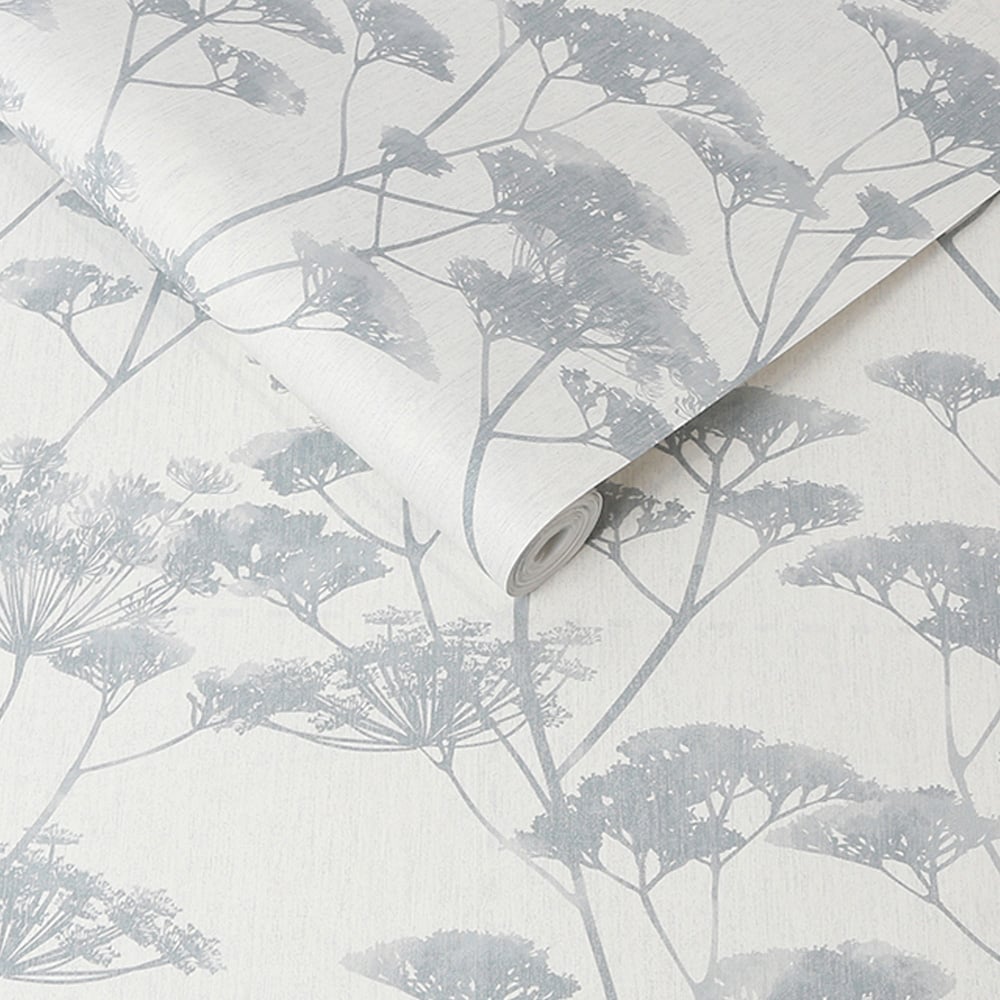 Fresco Meadow Silhouette Blue and Grey Wallpaper Image 2