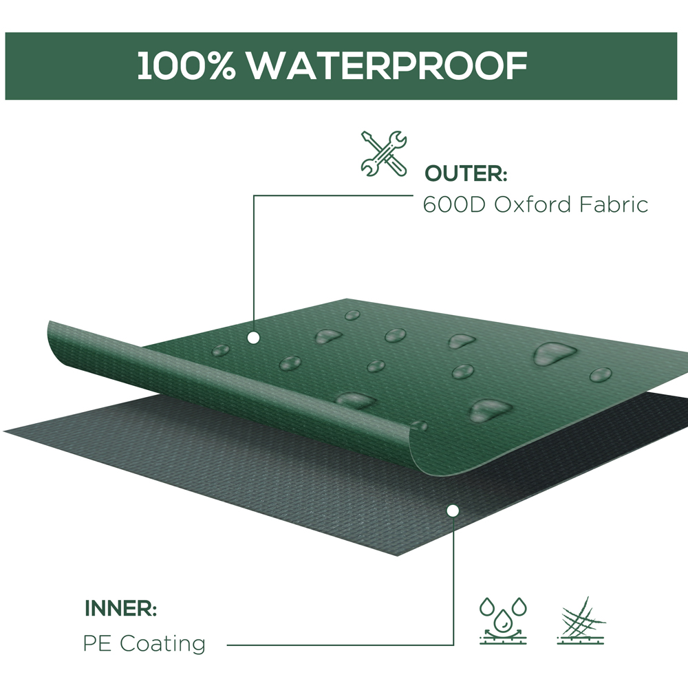 Outsunny Green 600D Oxford Anti-UV Garden Furniture Cover 135 x 135 x 75cm Image 4