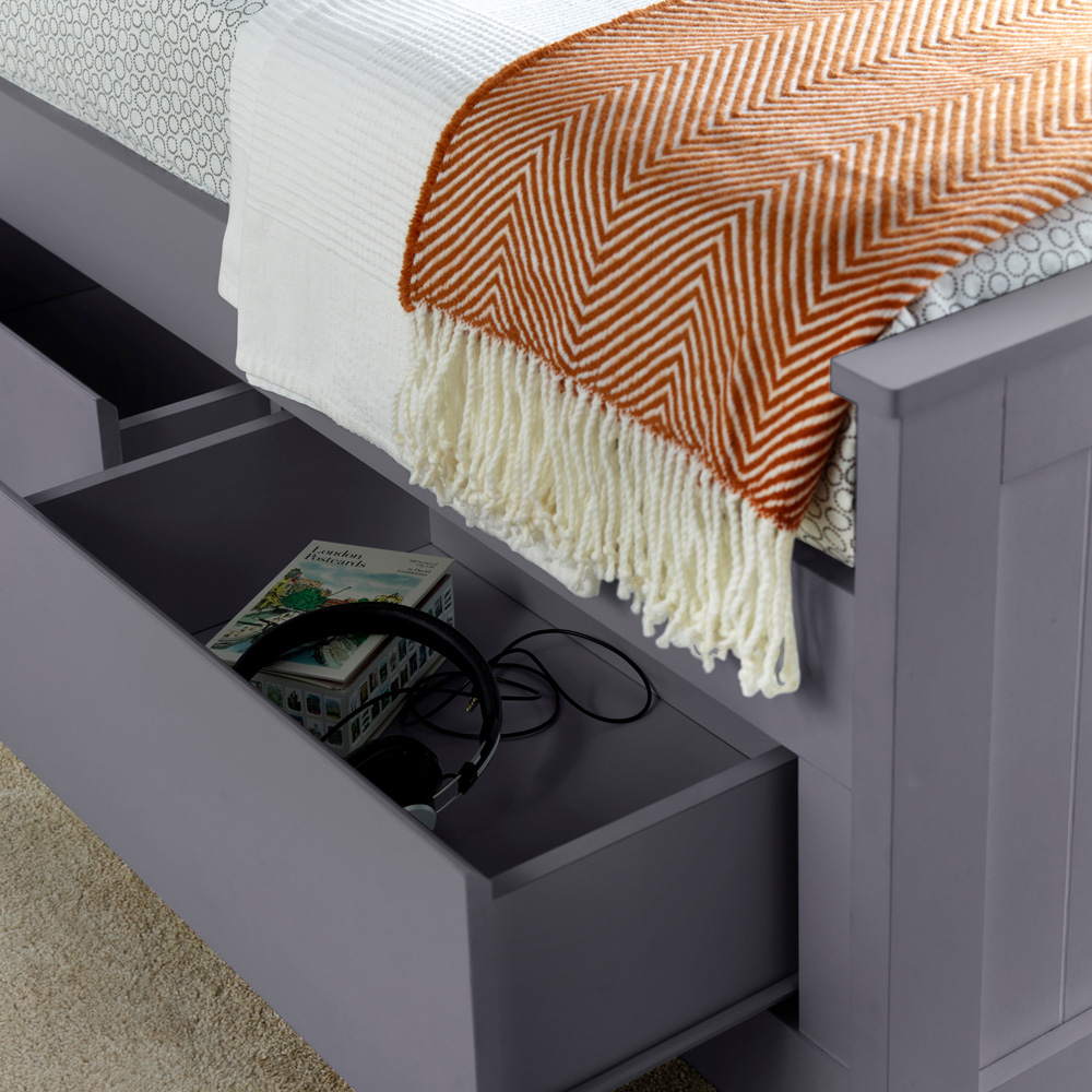 Bedmaster Enzo Single 3 Drawer Grey Wooden Storage Bed with Spring Mattress Image 6