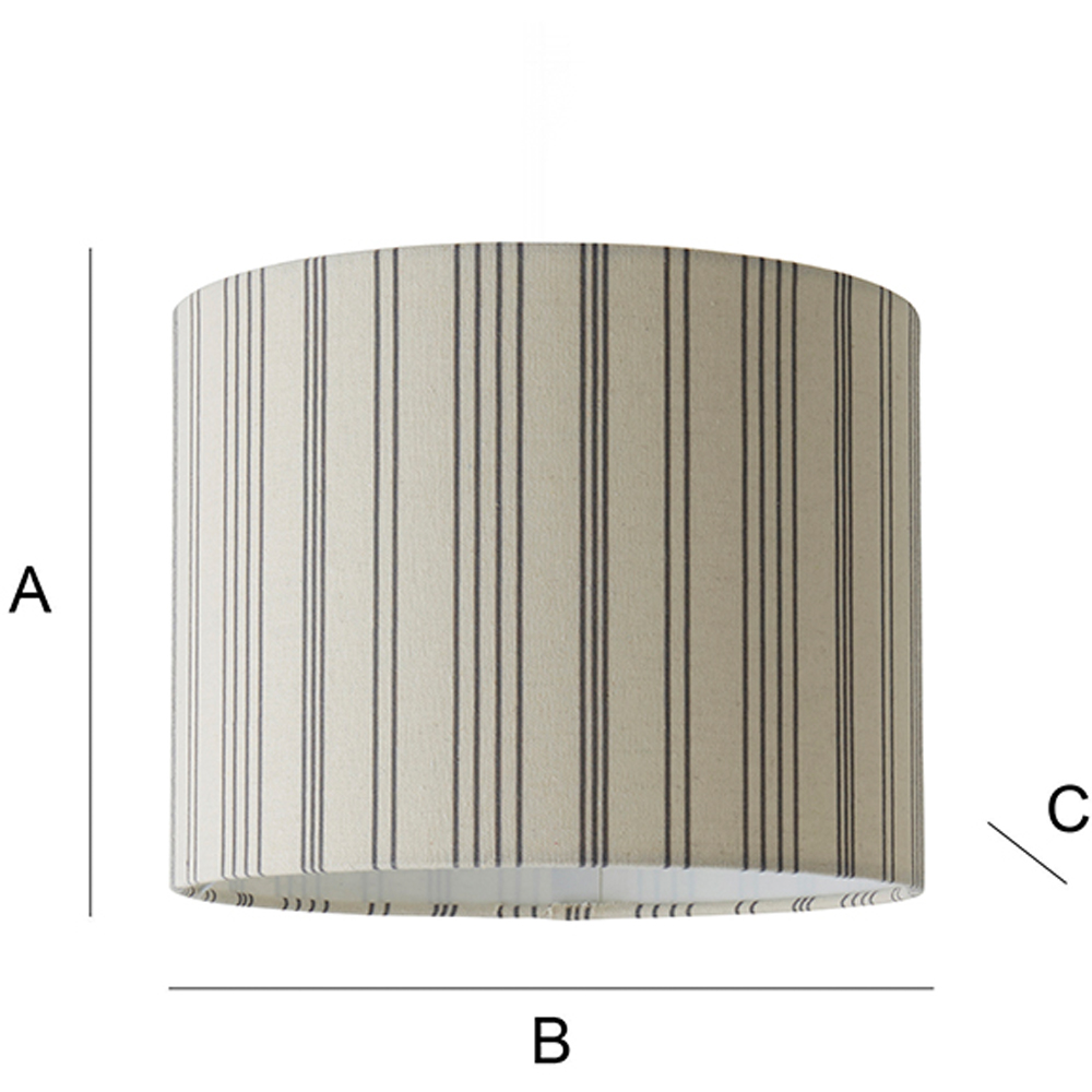 ValueLights Hallie Natural Linen Stripe Detail Small Drum Ceiling Pendant Lamp Shade Image 7