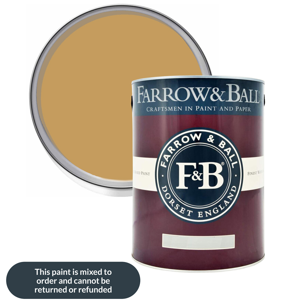 Farrow & Ball Interior Wood and Metal 66 India Yellow Flat Eggshell Paint 5L Image 1