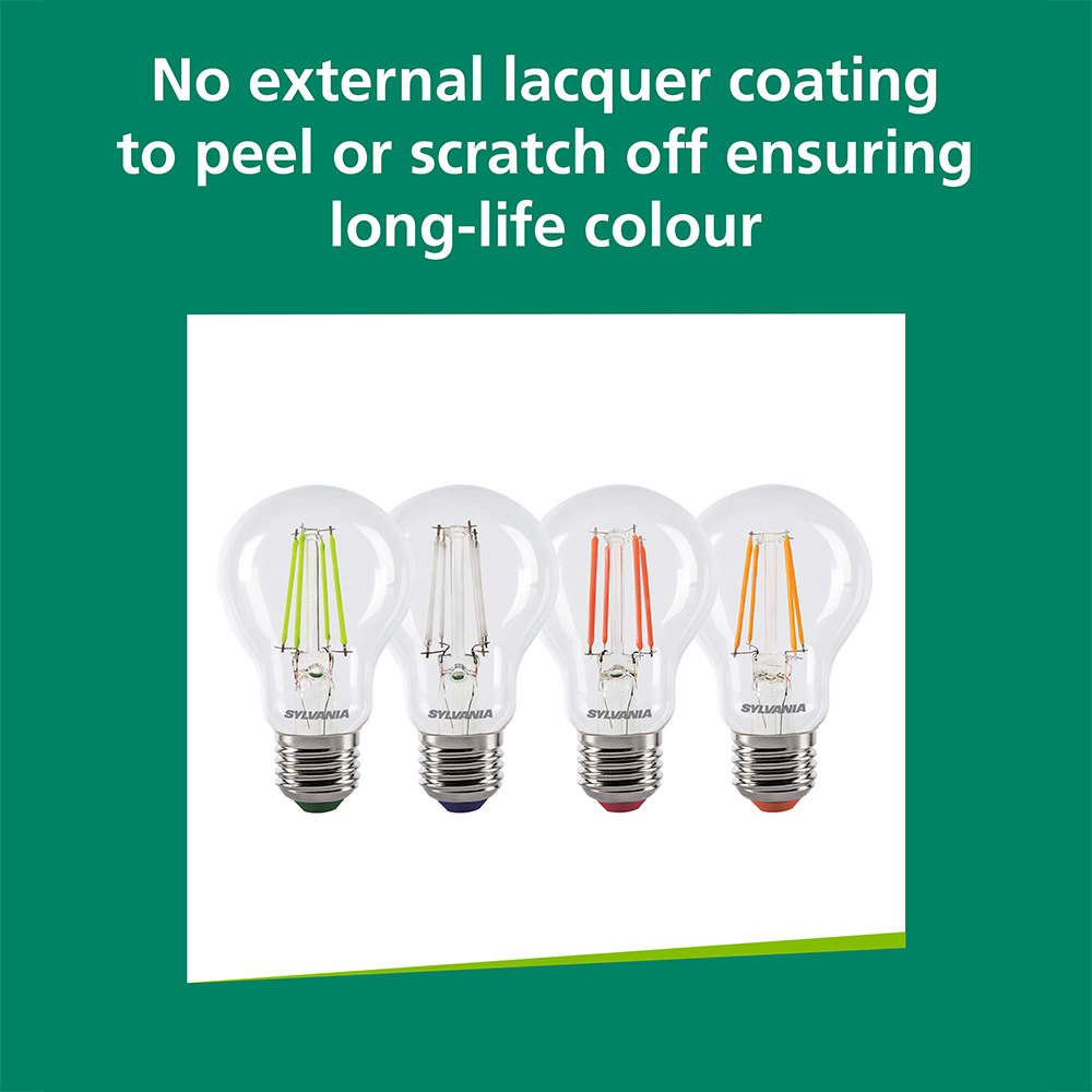 Sylvania Toledo 4 Pack Retro Chroma RBGO E27 4W Festoon String Lights LED Bulb Image 5