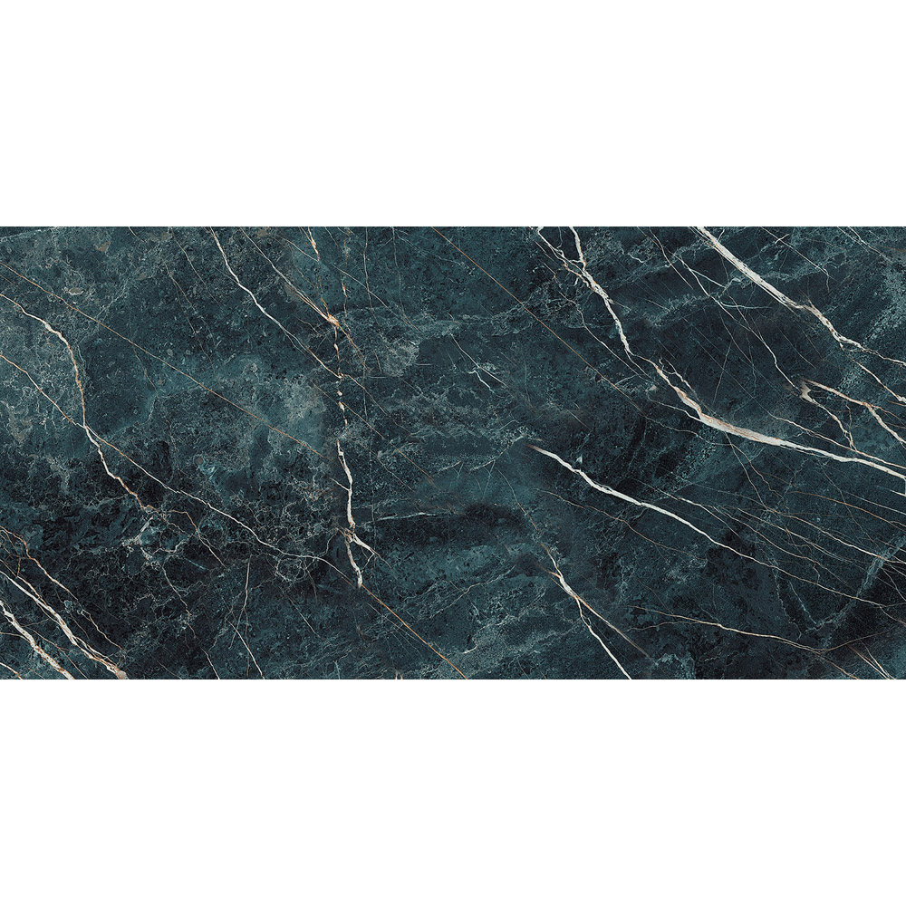 Top Ceramics Aqua-Green Marble Effect High Gloss Porcelain Wall Tile 1200 x 600mm Image 5