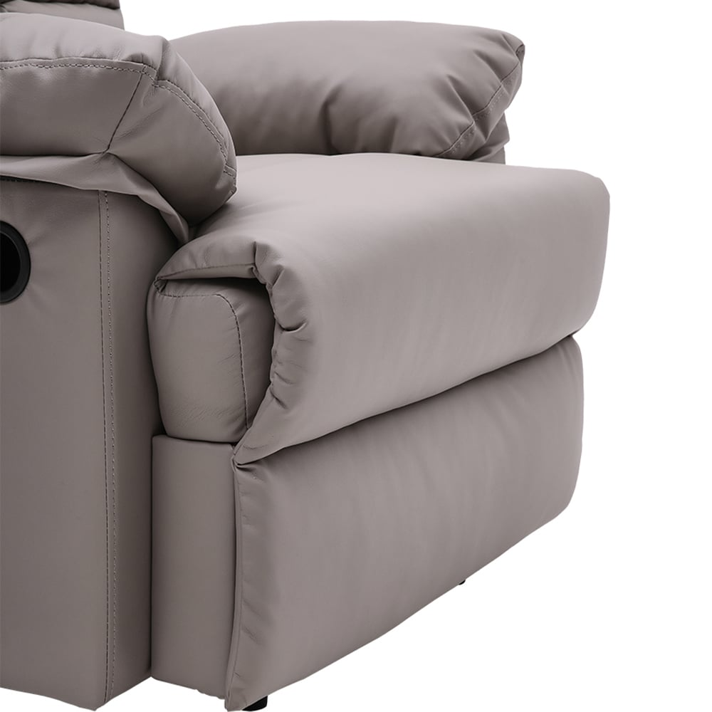 Living and Home Khaki Tufted Faux Leather Recliner with Control Switch Image 4