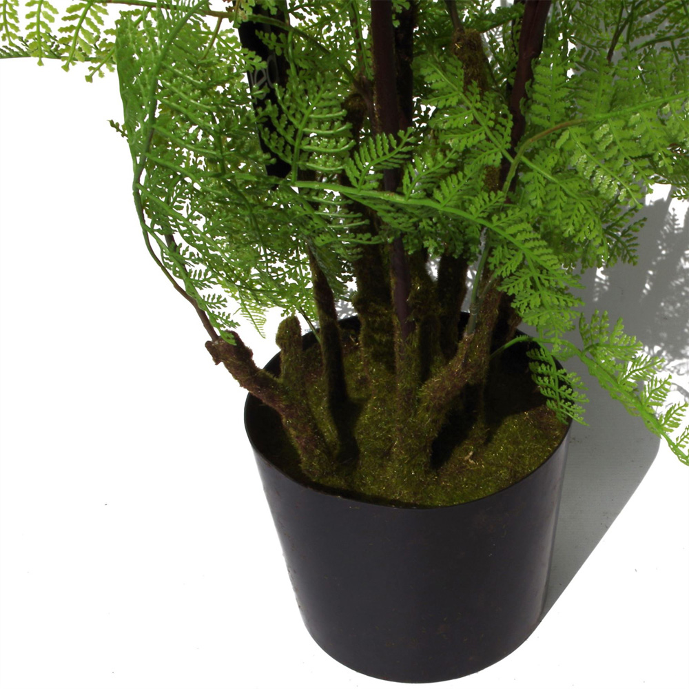 Leaf Extra Large Moss Base Fern Foliage Artificial Plant with Gold Metal Planter 150cm Image 4