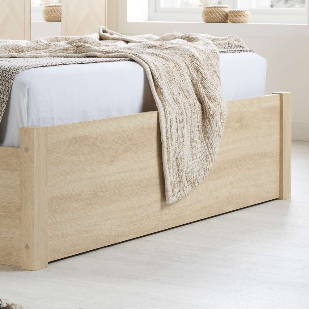 Birlea Herringford Double Oak Ottoman Bed Image 6