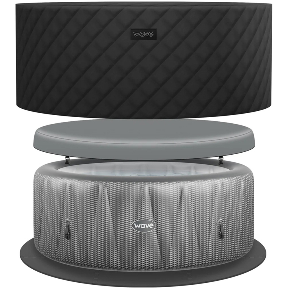 Wave Spas Atlantic 6 Person Grey Rattan Round Inflatable Hot Tub with EnergySave Bundle Image 3