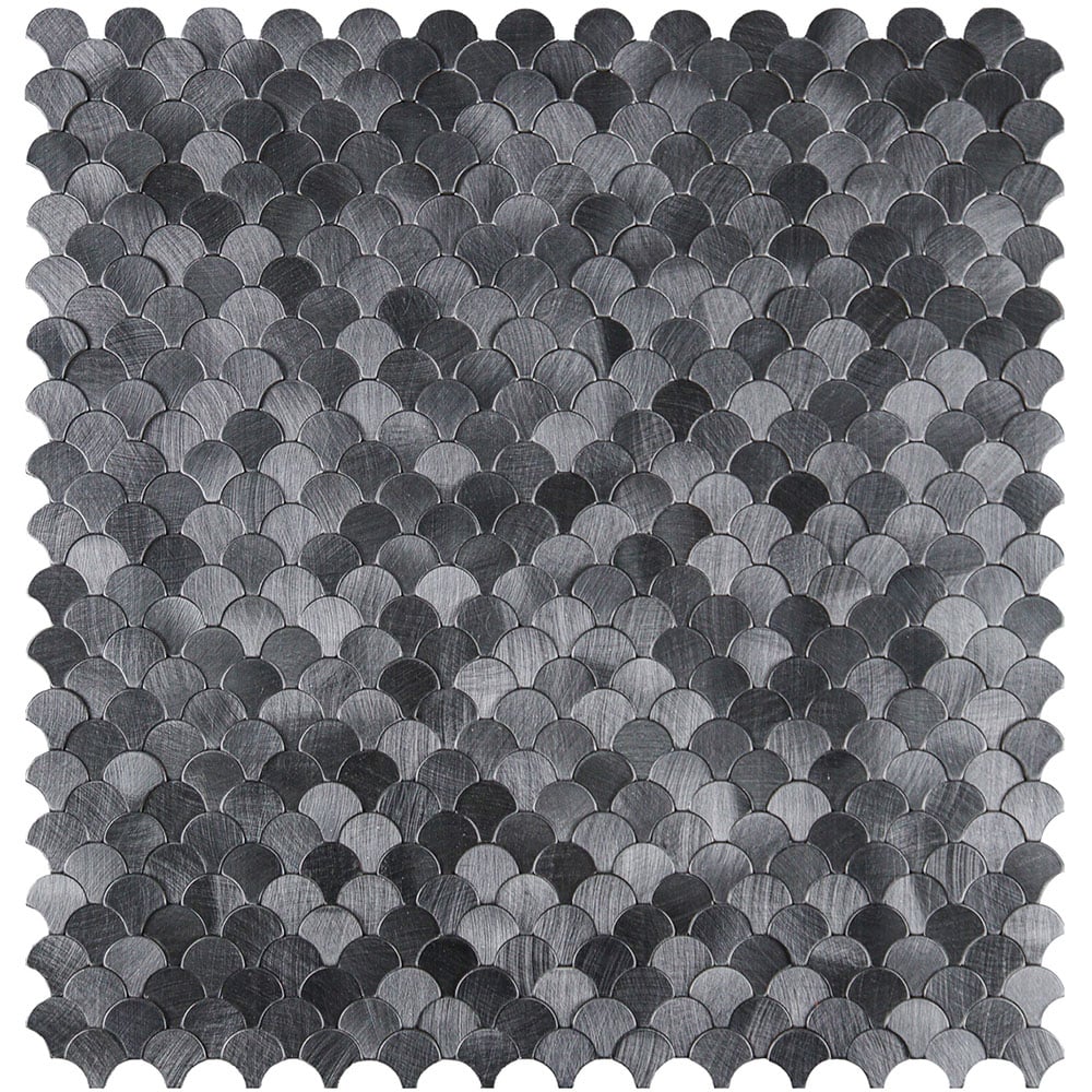 Britwall Reflective Scallop-Pattern Peel and Stick Aluminium Tile 295 x 300mm Image 2