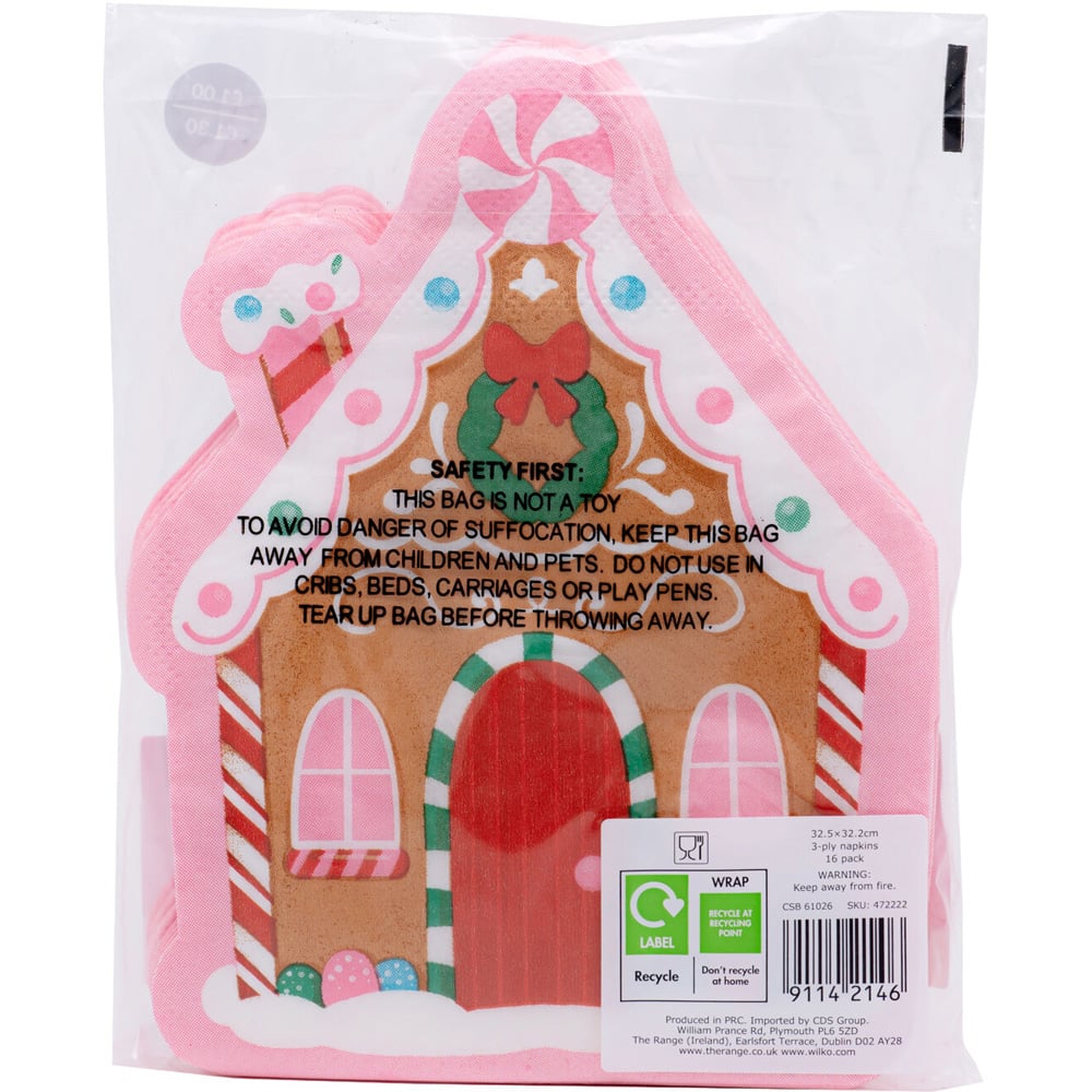 Pack of 16 Gingerbread Napkins Image 9