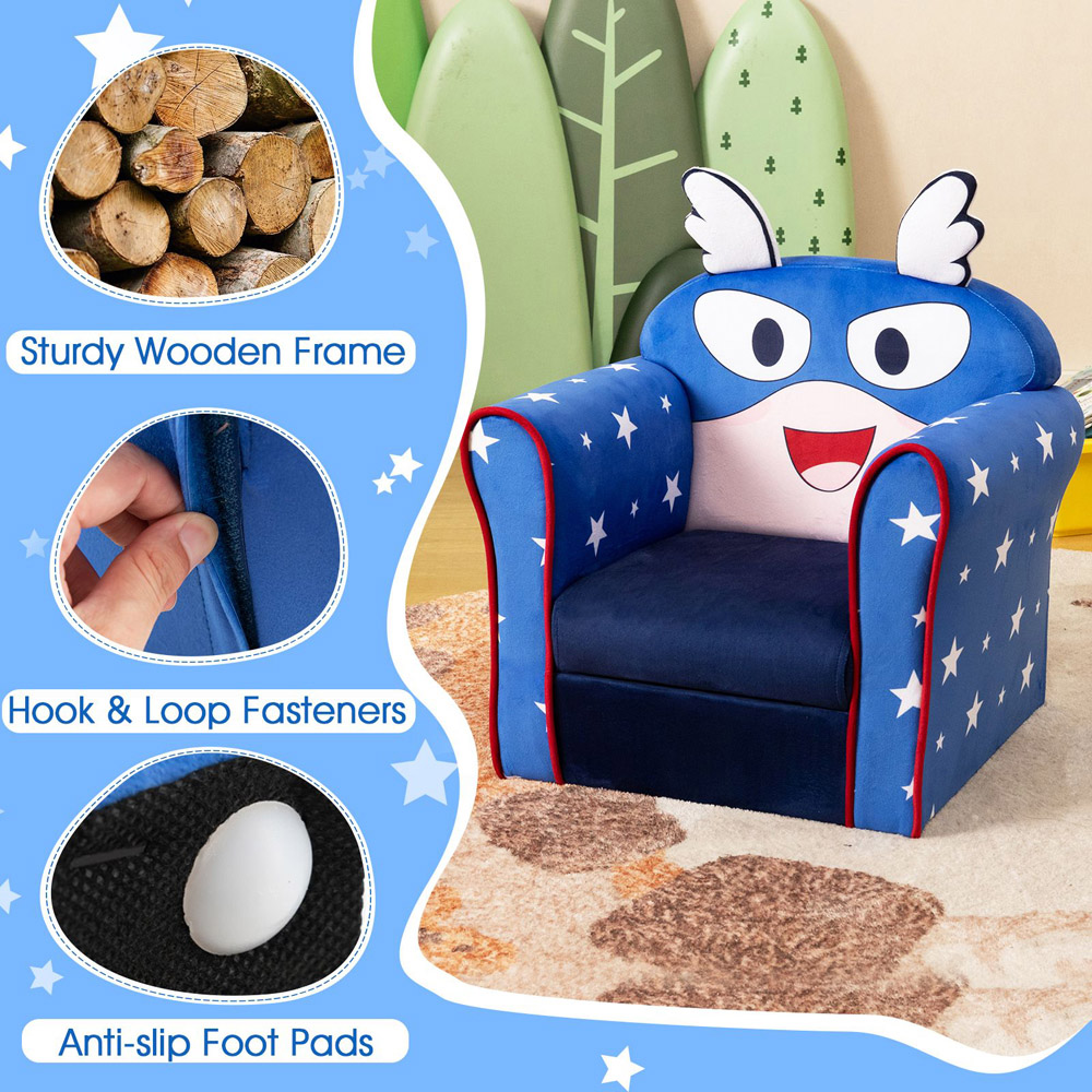 Costway Navy Kids Armchair Image 7