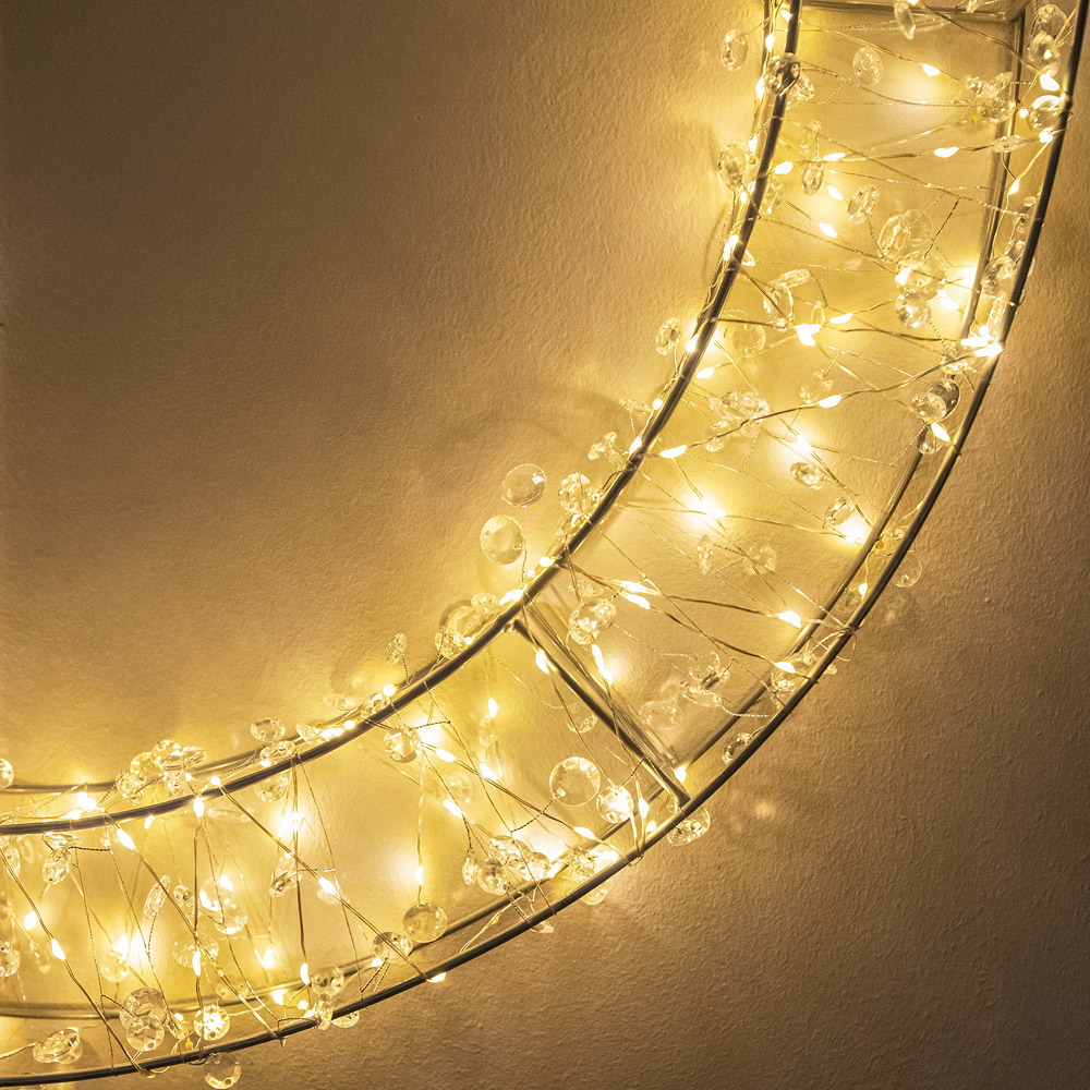 The Christmas Centre 800 Warm White LED Pre-Lit Silver Light-Up Bauble 90cm Image 3