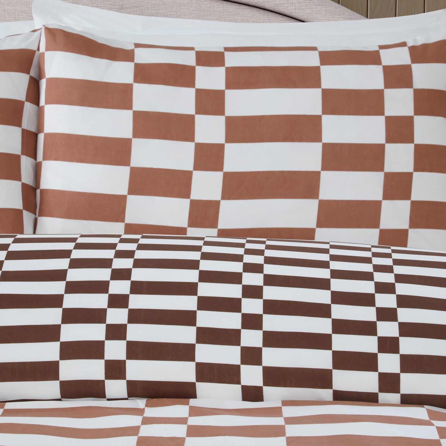 Berlin Check Duvet Set Rust Double Image 5