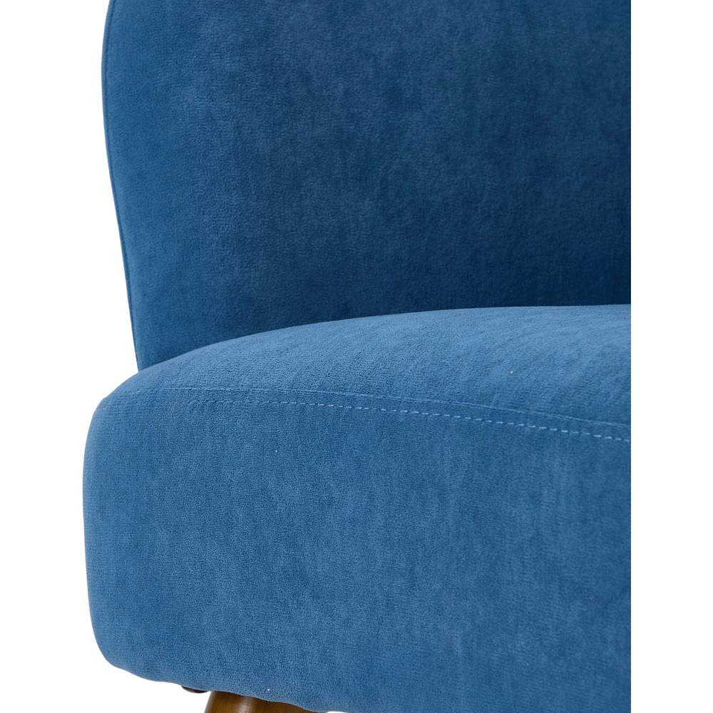 Living and Home Blue Velvet Vertical Stripe Backrest Accent Chair Image 5