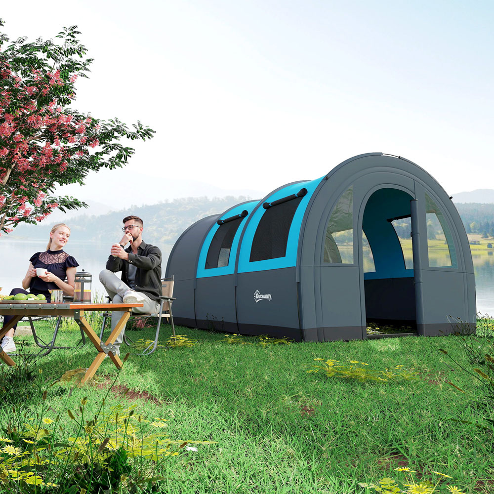 Outsunny 5-6 Person Waterproof Camping Tent Blue Image 2